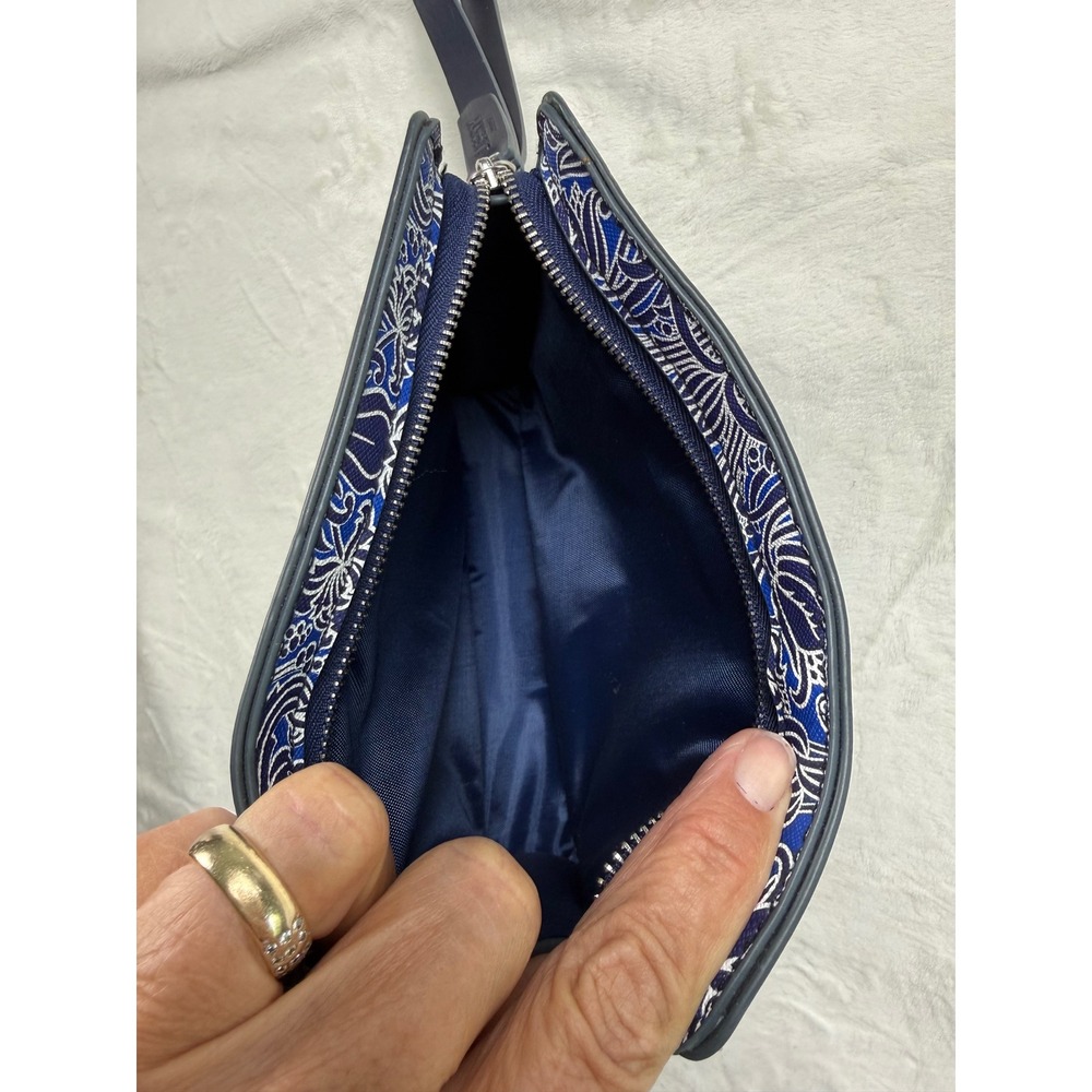 Liberty London for British Airways First Class Blue Damask Wristlet Pouch Bag - Picture 4 of 7